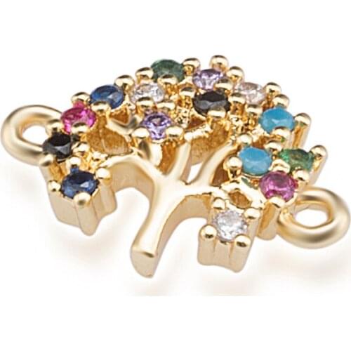 9*8mm NEW tree of life pendant bracelet connector jewelry accessories diy miniature precision inlay cubic zircon necklace gift