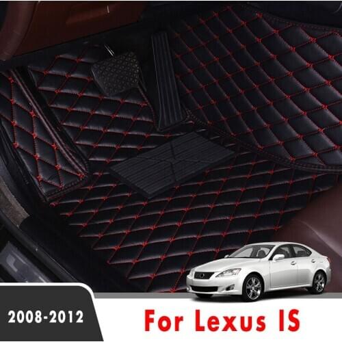 Car Floor Mats For Lexus IS 2012 2011 2010 2009 2008 Artificial Leather Carpets Custom Car Floor Liners Car Accessories Interior