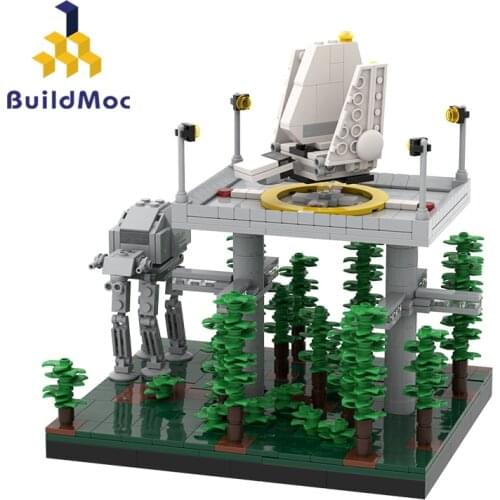 BuildMoc City Buildings Space Wars Creator Expert Empire Base Architecture Modular House Building Blocks Bricks Toy For Children
