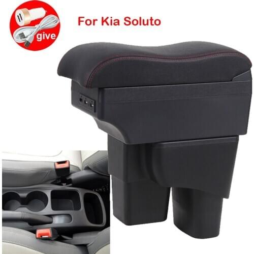 For Kia Soluto armrest box For Kia Soluto 2019 2020 car armrest box car accessories interior refitting Storage box USB
