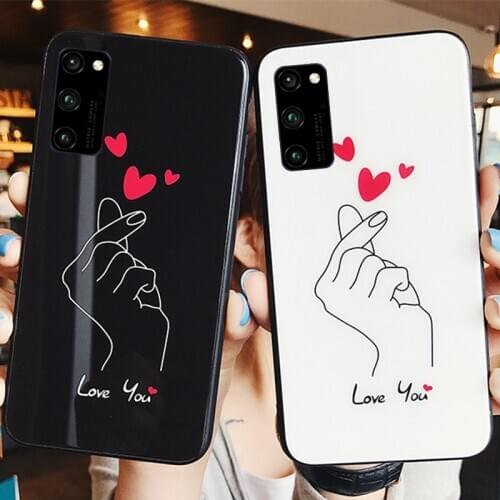 For Samsung A31 A21S A51 71 5G A01 A11 A21 Case love you pattern Hard Glass Cover For Samsung A10S A20 A20S A30 A30S A40 A50S