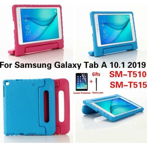 For Samsung Galaxy Tab A 10.1 2019 SM-T510 T510 SM-T515 T515 case Kids Shockproof EVA Foam Handle stand cover Funda + Film + Pen