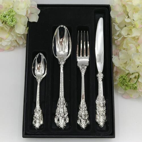 Palace Hollow Out Wedding Cutlery Set Western Food Dinner Tools Afternoon Tea Scoop Main Fork Steak Knife Soup Scoop Tableware