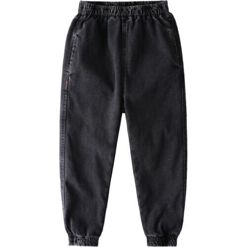 Hot Sale Autumn And Winter Boys Jeans 4-13 Years Old Cotton Washed Kids Jeans Korean Pants Plus Velvet 2020 New