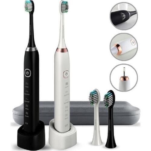 Sarmocare S100 Electric Toothbrush 5 models Wireless rechargeable with 4Pcs Replaceable Heads Timer IPX7 Waterproof