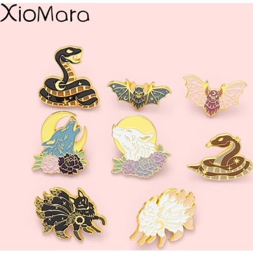 Mythical Creatures Enamel Pins Sirius Nine Tailed Fox Clothes Brooches Lapel Badges Jewelry Wholesale Bag Pins Gift for Friends