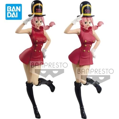 Bandai One Piece Figure Rebecca Sweet Style Anime Model Soldier Uniform Gift Anime Character Dolls Collectible Childrens Toys