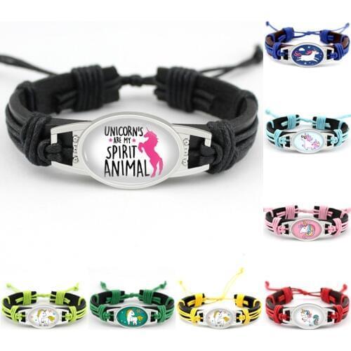 Hot Sale Friendship Best Friends Girls Gift Dainty Unicorn Leather Wrap Men Bracelets for Women
