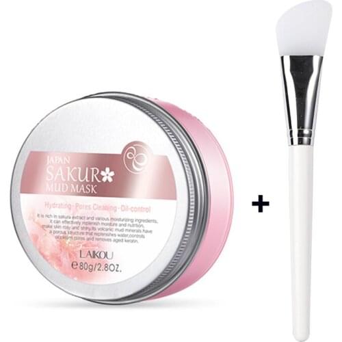 Pure Body Naturals Sakura Mud Mask for Face and Body, Purifying Face Mask for Acne, Blackheads, and Oily Skin.2.8OZ