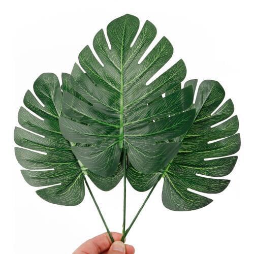 10pcs Artificial Plants Tropical Palm Leaves Green Monstera Leaves For Home DIY Kitchen Party Office Store Decorations