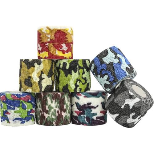 24 Rolls Camo Elastic Wrap Tape Knee Finger Ankle Athletic Self Adhesive Bandage Hunt Disguise Elastoplast Sports Protector 5cm