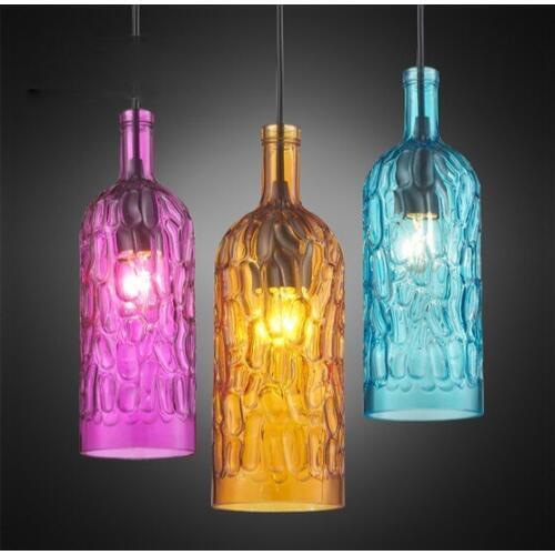 Creative Glass Bottle Droplight Modern LED Pendant Light Fixtures For Dining Room Hanging Lamp Home Lighting Lustres De Sala