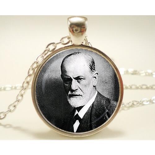 "Sigmund Freud pendant. Psychoanalysis necklace. Psychology, Famous People, genius jewelry, "sliver plated,christmas gift