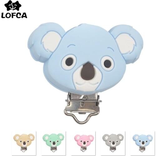 LOFCA 1PC Koala Shaped Silicone Clip For Baby Pacifier Holder Baby Teether Teething Accessories Clip Nipple Clasps Toy DIY Tools