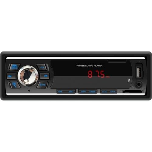 SWM-6249 Car Radio Player Multifunctional Colorful Light AUX Input MP3 Player Black Remote Control Stereo Receiver for Auto