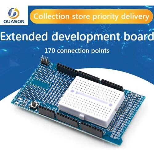 MEGA 2560 R3 Proto Prototype Shield V3.0 Expansion Development Board + Mini PCB Breadboard 170 Tie Points for arduino DIY