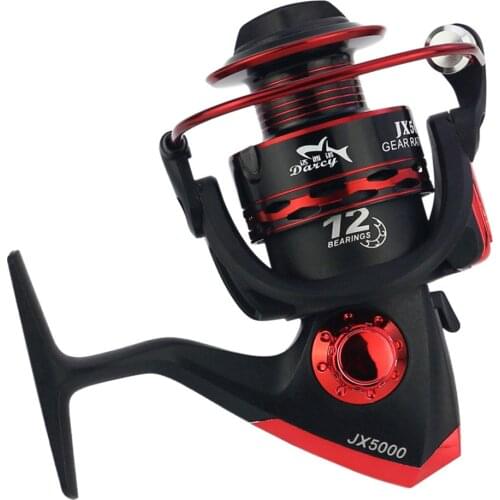 2021 Metal Fishing Reel Spinning 1000-7000 Series 5.5:1 Wheeled Reel Metal Spool Spinning Wheel for Sea Fishing Carp Fishing