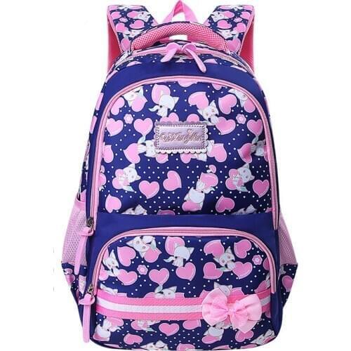 Cute Bow Princess Children School Backpacks For Girls Waterproof Nylon Kids Elementary School Bags Bookbag mochila escolar