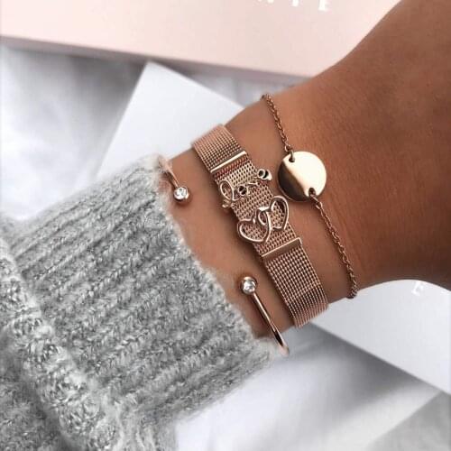 Fashion European Couple Love Brand Bracelet Mesh Bracelet Stainless Steel Bracelet for Woman Men Valentines Day Present