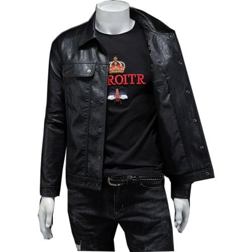 2020 jacket mens fashion spring and autumn jacket slim-fit faux fur jacket mens motorcycle jacket XL M-XXXXL