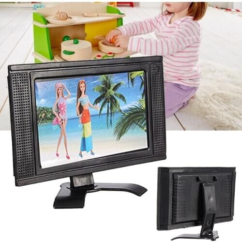 New LCD TV Doll Toy Structures Accessories For Brabie Doll House Furniture