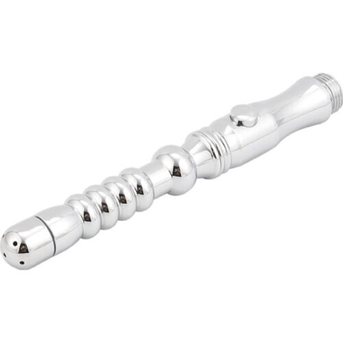 New Aluminum Alloy Bidet Faucets Rushed Anal Douche Shower Cleaning Enemator Enema Metal Anal Cleaner Butt Plugs Tap With Switch