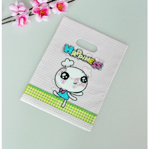 100pcs/lot Cartoon Girl Print Plastic Bag 15x20cm Jewelry Boutqiue Candy Gifts Packaging Bags Nice Plastic Gift Bags With Handle