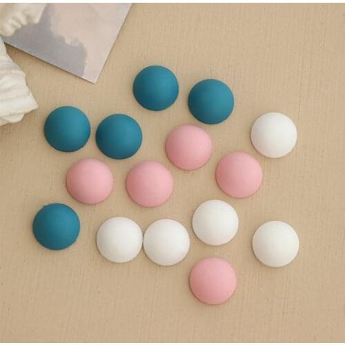 10 PCS 12mm Frosted Spray Paint Resin Half Round Beads Earrings Accessories DIY Jewelry Findings
