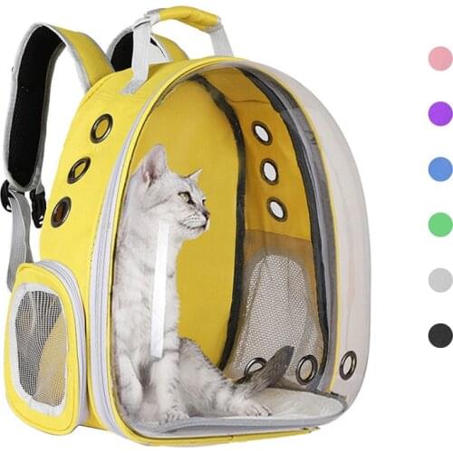 Portable Pet Cat Dog Bag Breathable Transparent Pet Carrier Bag Outdoor Travel Backpack for Cat and Dog Space Pet Backpack