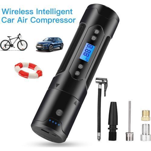 Portable Wireless Intelligent Fast Pump Digital Tire Inflator 21V Car Portable Air Compressor Pump 150 PSI Car Air Compressor for Car Motorcycles Bicycles
