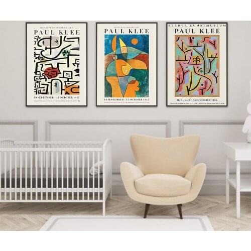 Paul Klee Exhibition Poster Abstract Geometry Patterns Canvas Painting Modern Minimalist Wall Art Picture Office Room Home Decor