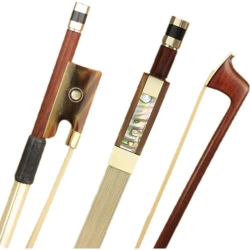 Pro Brazil black wood 4/4 violin bow nickel silver parts natural white bow hair