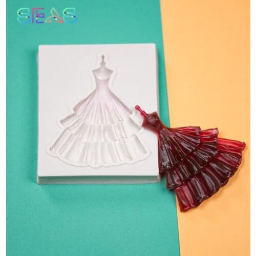 Dress Silicone Mold Biscuits Baking Molds Soft Dessert Fondant Molds Baking Tools Baking Molds Chocolate Fondant Mould