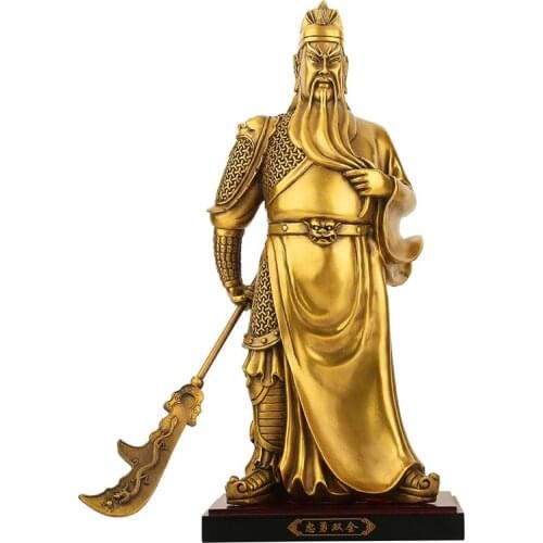 Pure Copper Lucky Horse Riding Kowloon Guan Gong Ornaments Wu Cai God Yu Erye Buddha Statue Feng Shui Home Worship Decoration