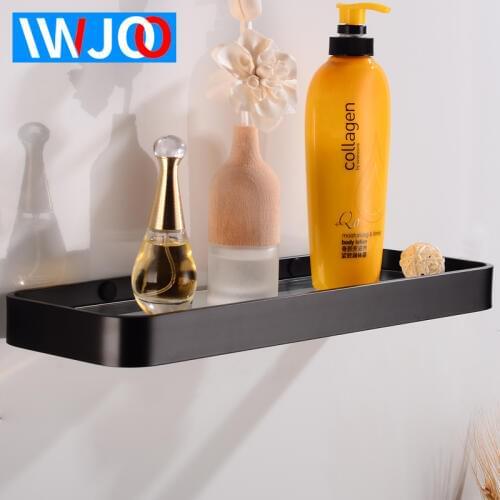 Glass Bathroom Shelf Organizer Aluminum Bathroom Shelves Shower Storage Rack Decorative Corner Shampoo Shelf Wall Mounted