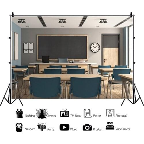 Classroom Desks and Chairs Background for Portrait Photography Decors Photographic Backdrops Photocall Photo Studio