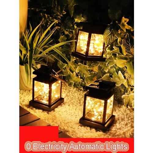 LED Solar Garden Lamp Outdoor Garden Layout Waterproof Night Lamp Balcony Decoration Induction Star Hanging Lamp Candle Lamp
