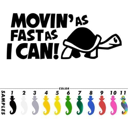 Moving as Fast as I Can Tortoise Car Sticker Window Auto Bumper PC Vinyl Decal
