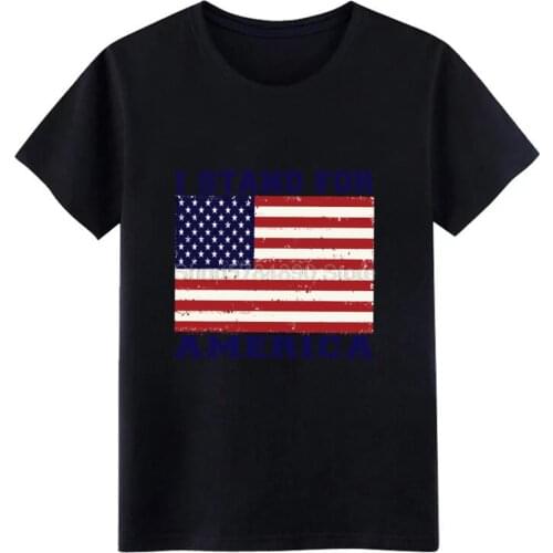 I stand for america flag poly t shirt men personalized 100% cotton size S-3xl Pattern Sunlight fashion Spring shirt