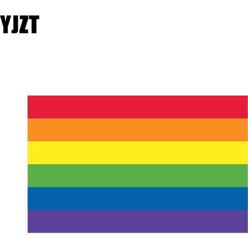 YJZT 17.8CM*11CM Funny Gay Flag Rainbow Personality PVC Decal Car Sticker 12-0257