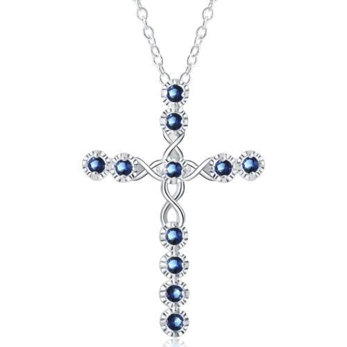 LN032 Wholesale price women lady fashion silver color jewelry elegant charm hot charms exquisite Crystal Cross necklace