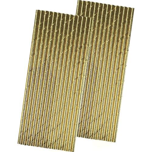 Gold Foil Paper Straws Solid Color Drinking Straws 7.75 Inches Drinking Straws Wedding Birthday Party Decoration Baby Shower