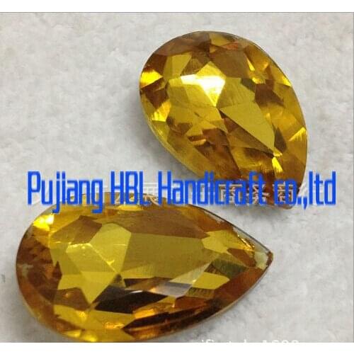 Gold 20x30mm 18x25mm 13x18mm 10x14mm Pointback Sew On Stone Glitter Accessary Rhinestones