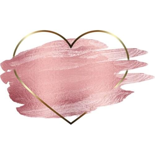 Golden Heart Pink Patches for Clothing Iron on Transfer on Clothes Fashion Girls Thermal Stickers on T-Shirt Custom Patch Tops F