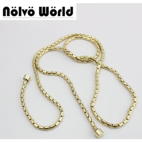1pc 120cm COPPER material roller Snake chain high level leather handbag strap bag long shoulder straps handle