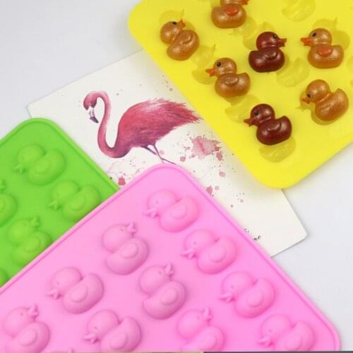 16 Cavity Small Duck Silicone Chocolate Mold for Jelly Pudding Ice Cube Tray Candy Dessert Pastry Cookie Baking Decorating Tools