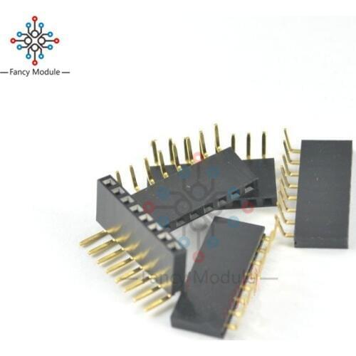 20PCS 2.54mm Pitch Single Row Female Right angle Pin Header socket Connector Pinheade 1x8 Pin