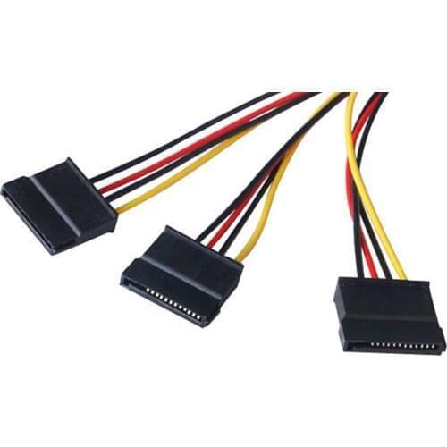 4 pin IDE Molex to 3 Serial ATA SATA Power Splitter Extension Cable Connectors