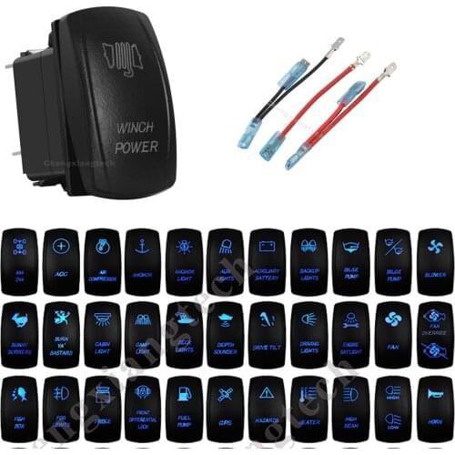For 12v 24v ARB Carling Blue Led Rocker Switch + Terminal Cable for Car Boat Custom DIY Push Toggle Switch