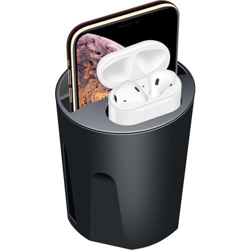 Qi Wireless Charger Car Cup Holder Interior Parts Coffee Bottle Drinking Glasses Stroller Cup Holder Phone Holder Car Organizer